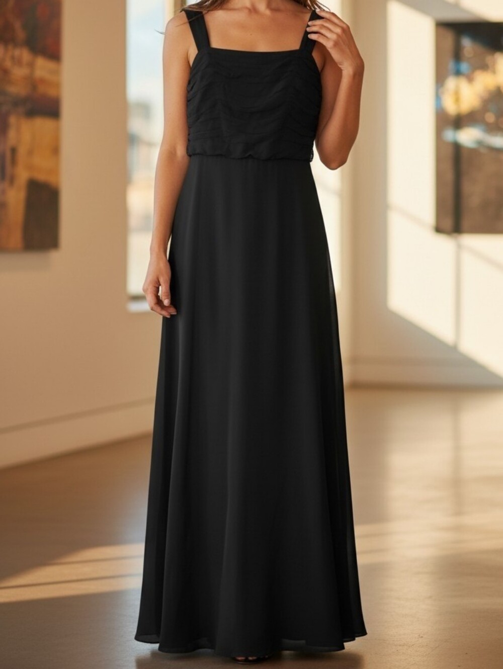Ann Taylor 100% Silk Gown In Black Size 8